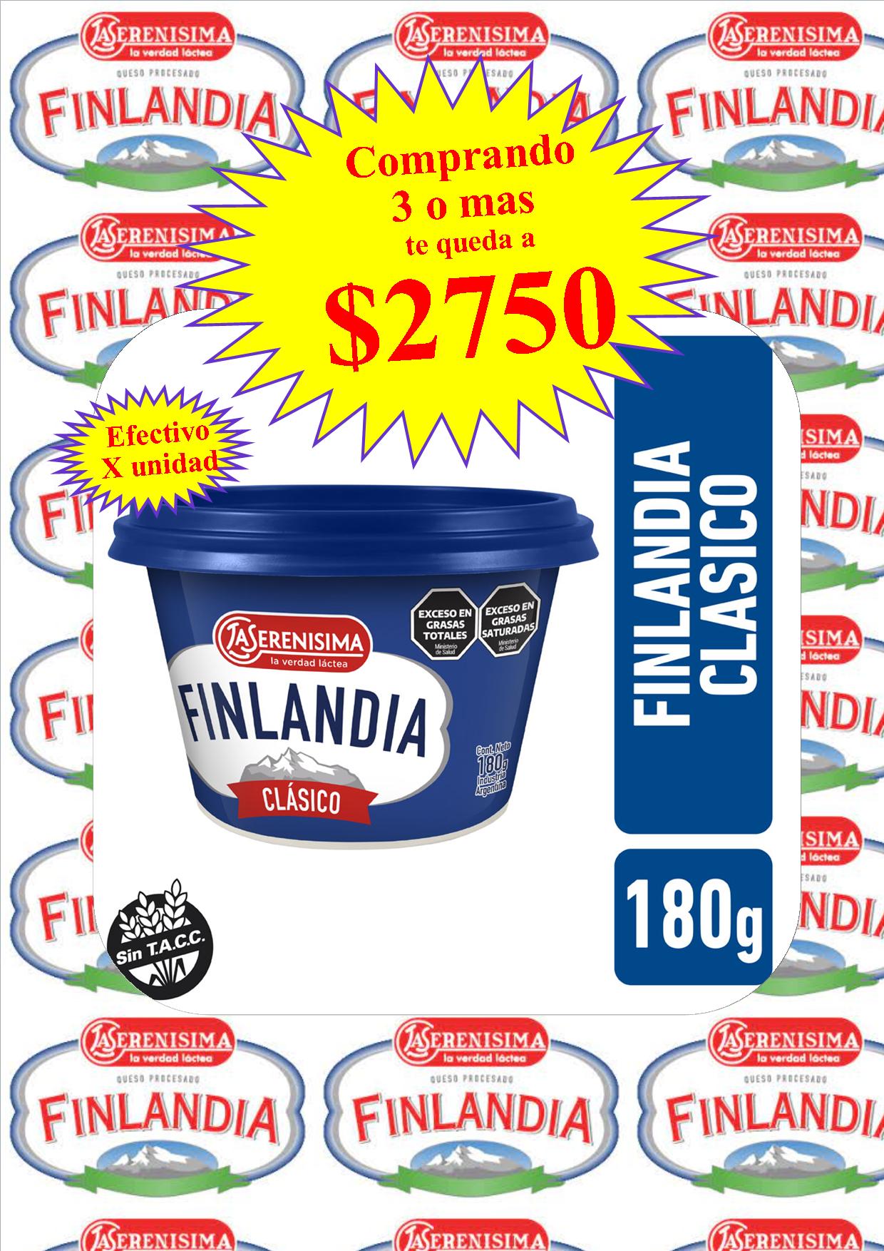 QUESO UNTABLE FINLANDIA 180g  PROCESADO CLASICO  OFERTA